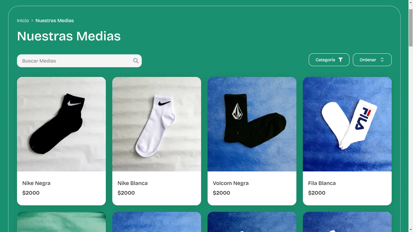 Medialuna — categorías