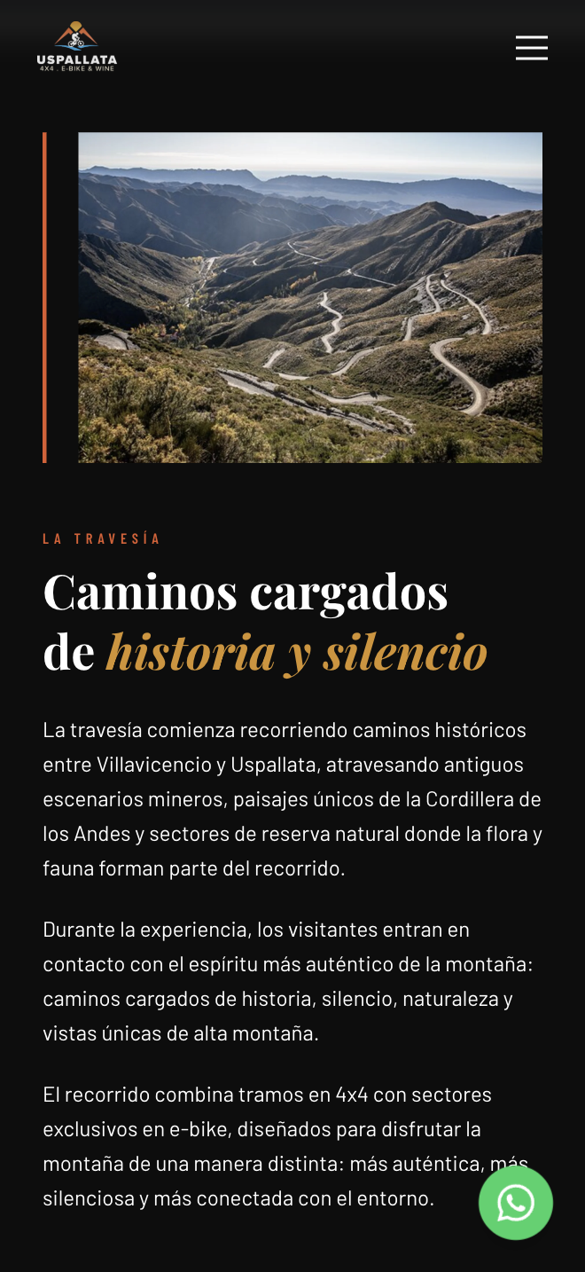 Uspallata Experience — en el teléfono